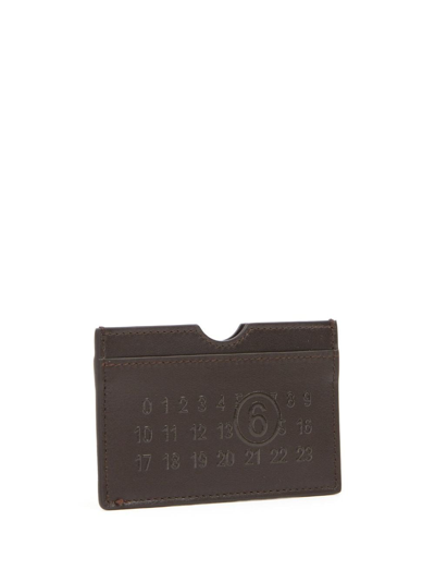Shop Mm6 Maison Margiela Numeric Logo-embossed Card Holder In Brown