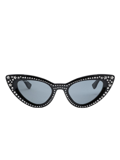 Dsquared2 Crystal-embellished Cat-eye Sunglasses In Black