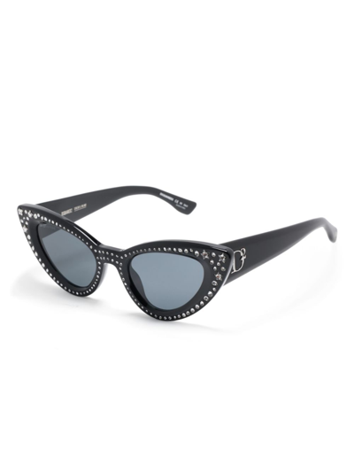 Dsquared2 Crystal-embellished Cat-eye Sunglasses In Black