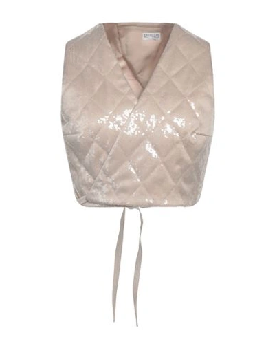Brunello Cucinelli Woman Top Beige Size L Acetate, Silk, Polyester In Beige