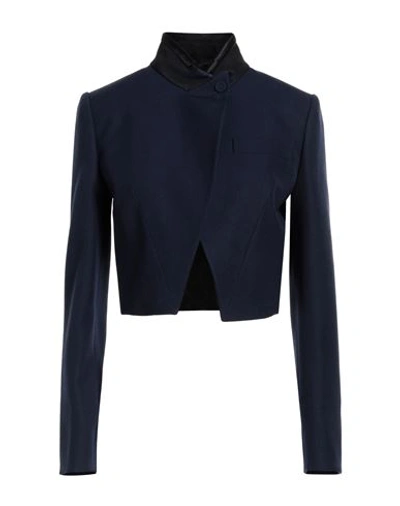 Shop Fendi Woman Suit Jacket Navy Blue Size 6 Wool