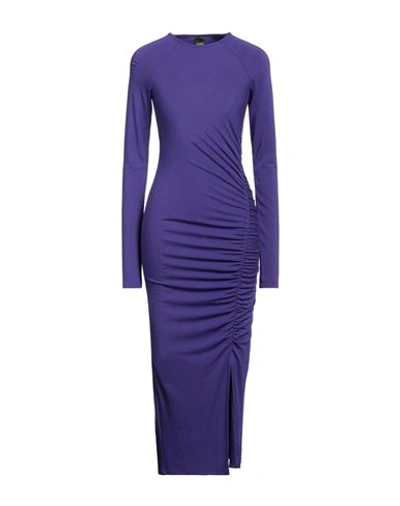 Pinko Woman Midi Dress Purple Size L Viscose, Wool, Elastane In Purple
