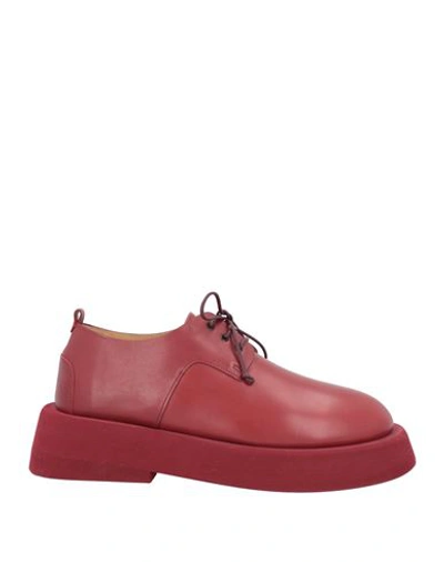 Shop Marsèll Man Lace-up Shoes Burgundy Size 8 Calfskin In Red