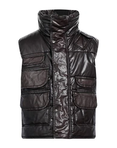 Dsquared2 Eco-leather Sleeveless Down Jacket In Grey