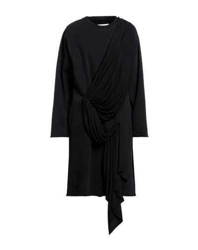 Shop Mm6 Maison Margiela Woman Midi Dress Black Size S Cotton, Elastane