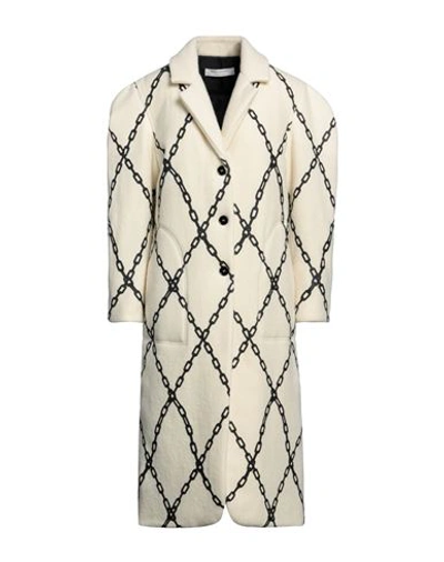 Shop Philosophy Di Lorenzo Serafini Woman Coat Ivory Size L Virgin Wool In White