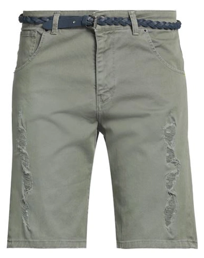 Shop Displaj Man Denim Shorts Military Green Size 26 Cotton, Elastane