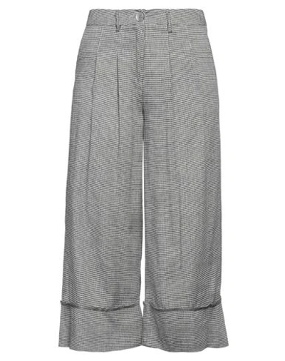 Brand Unique Woman Pants Black Size 1 Viscose, Linen In Black