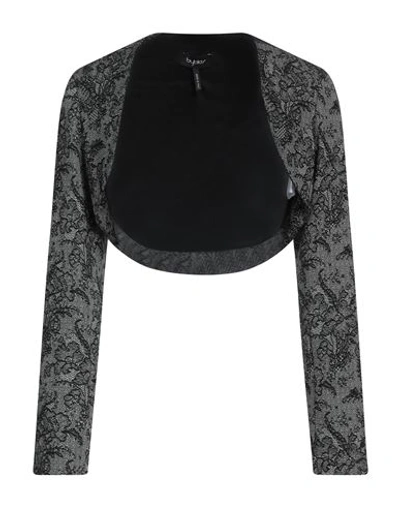 Shop Byblos Woman Shrug Black Size 14 Wool, Acrylic, Polyester, Polyamide