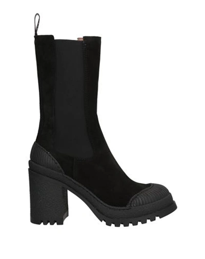 Shop Pollini Woman Ankle Boots Black Size 8 Soft Leather