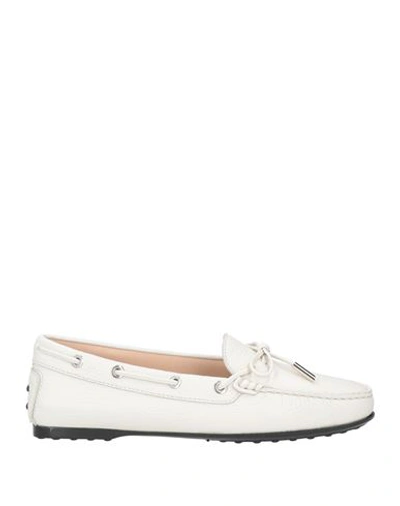 Shop Tod's Woman Loafers Cream Size 7 Soft Leather In White