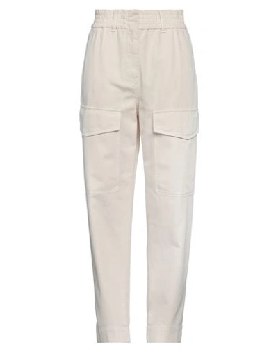 Shop Brunello Cucinelli Woman Denim Pants Beige Size 6 Cotton, Elastane, Brass