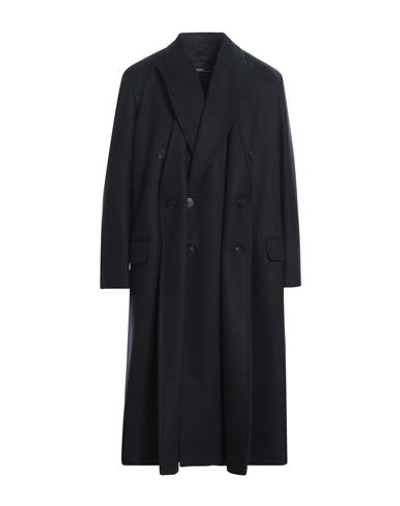 Shop Neil Barrett Man Coat Midnight Blue Size 42 Wool, Polyamide, Polyester, Cotton