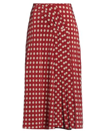 Shop Aspesi Woman Midi Skirt Red Size 6 Silk