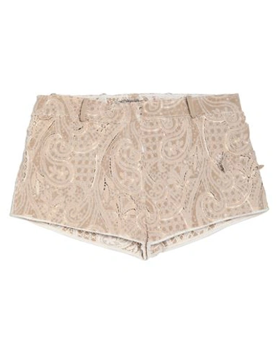 Shop Ermanno Scervino Woman Shorts & Bermuda Shorts Beige Size 4 Cotton, Viscose