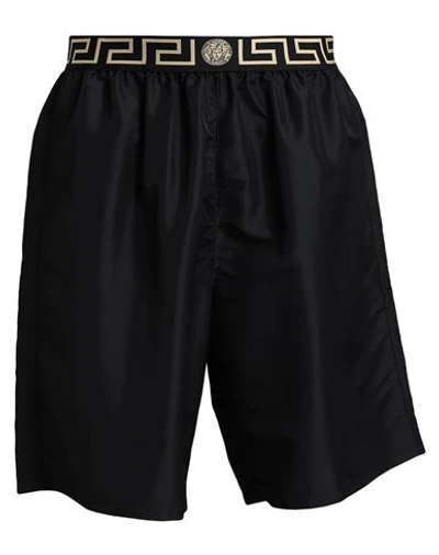 Shop Versace Man Beach Shorts And Pants Black Size 34 Polyester, Elastane, Polyamide