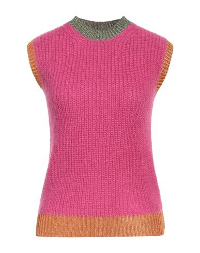 Shop Valentino Garavani Woman Sweater Fuchsia Size M Mohair Wool, Polyamide, Wool In Pink