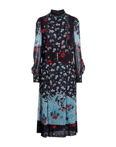 Dsquared2 Woman Midi Dress Midnight Blue Size 8 Polyester In Blue