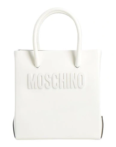 Shop Moschino Woman Handbag White Size - Soft Leather