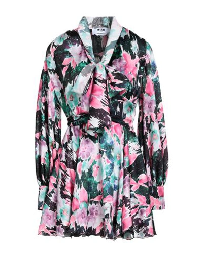 Msgm Woman Short Dress Black Size 8 Polyester In Black