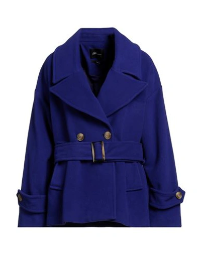 Shop Blumarine Woman Coat Purple Size 8 Virgin Wool, Polyamide, Cashmere