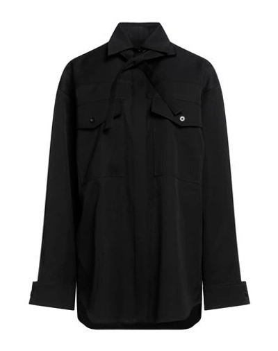Shop Jil Sander Woman Shirt Black Size 12 Virgin Wool