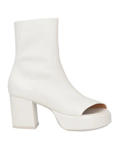 Marsèll Woman Ankle Boots White Size 8 Leather In White