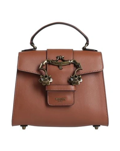Shop Moschino Woman Handbag Brown Size - Soft Leather