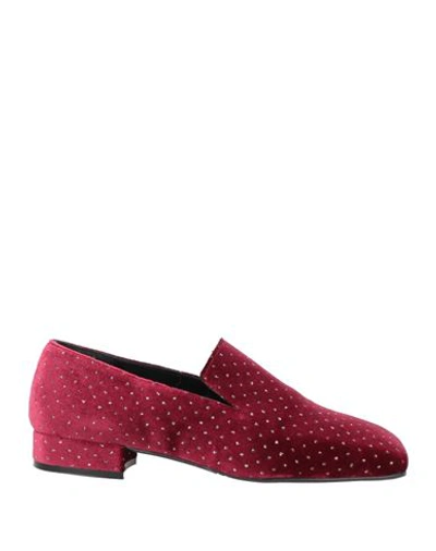Shop Cuplé Woman Loafers Garnet Size 8 Textile Fibers In Red