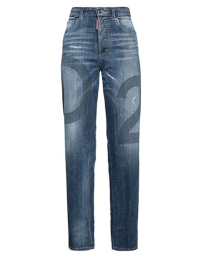 Dsquared2 Delavè Jennifer Cropped Fit Denims 16cm In Blue