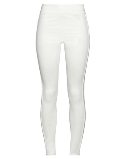 Shop Guess Woman Leggings Cream Size M Cotton, Recycled Polyester, Elastane In White