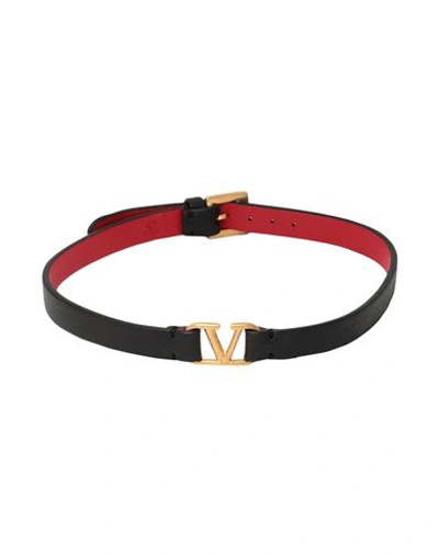Shop Valentino Garavani Woman Bracelet Black Size - Soft Leather