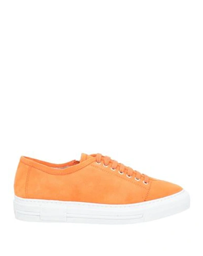 Shop Mania Woman Sneakers Orange Size 7 Soft Leather