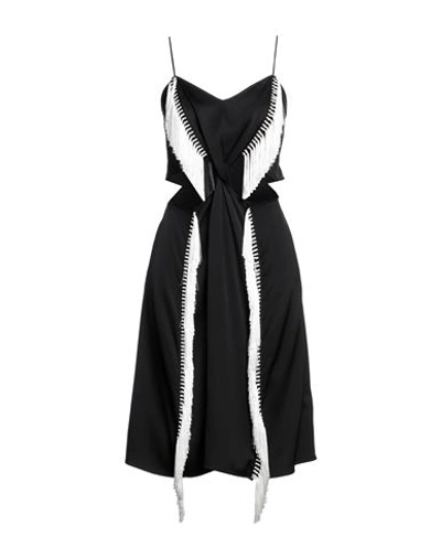 Shop Burberry Woman Midi Dress Black Size 10 Acetate