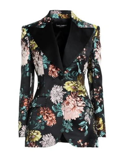 Dolce & Gabbana Woman Suit Jacket Black Size 8 Polyester, Silk In Black