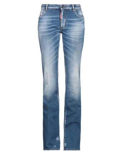 Dsquared2 Woman Jeans Blue Size 8 Cotton, Elastane In Blue