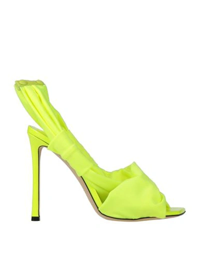Shop Jimmy Choo Woman Sandals Acid Green Size 8 Textile Fibers