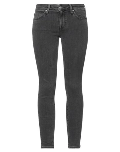 Lee Woman Jeans Black Size 27w-31l Cotton, Polyester, Elastane In Black