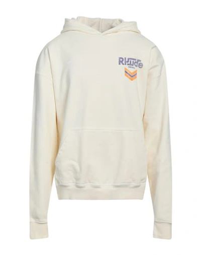 Shop Rhude Man Sweatshirt Cream Size Xl Cotton In White