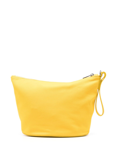 Shop Loewe Logo Cosmetic Pouch In Yellow
