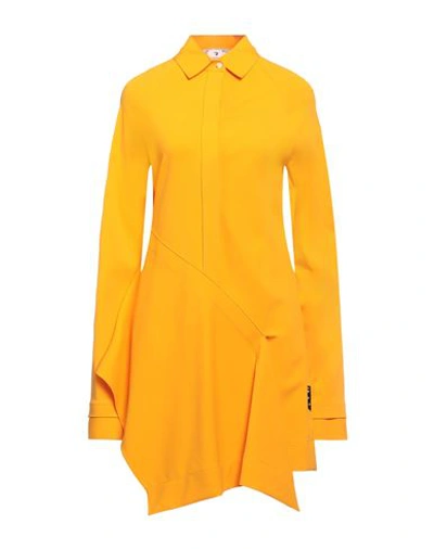 Off-white Woman Mini Dress Mandarin Size 4 Viscose, Polyamide, Elastane In Mandarin