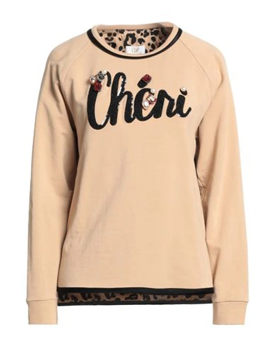 Shop Vdp Collection Woman Sweatshirt Beige Size 8 Viscose