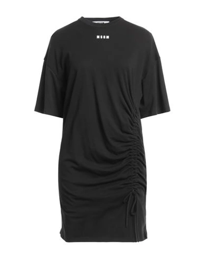 Msgm Woman Mini Dress Black Size 2 Cotton In Black