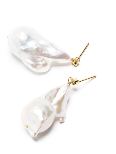 Shop Anni Lu Baroque-pearl Drop Earrings In Gold