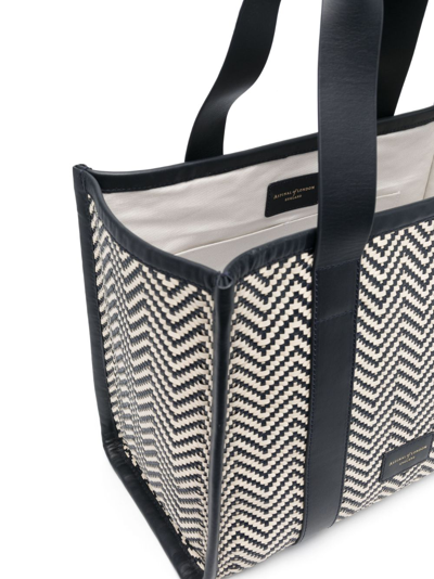 Aspinal Of London Small Henley Leather Tote Bag In Blau