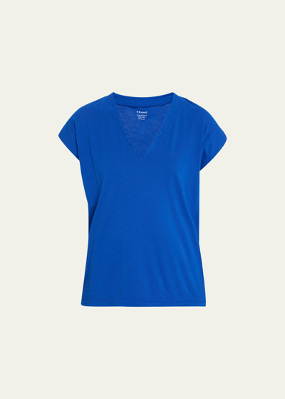 Shop Frame Le Mid Rise V-neck Tee In Bright Cob