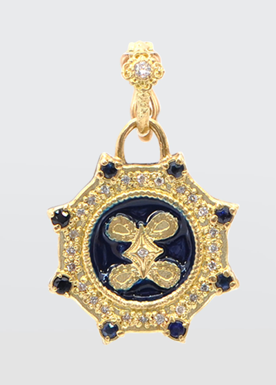 Shop Armenta Old World Diamond And Enamel Medallion Enhancer In Ow