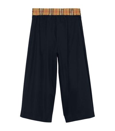 Shop Burberry Kids Check-waistband Trousers (3-14 Years) In Black