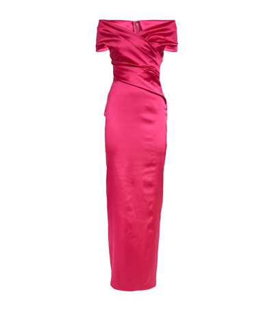 Shop Talbot Runhof Tokara Maxi Dress In Pink