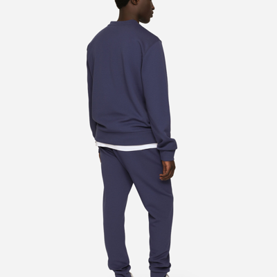 Dolce & Gabbana Crewneck Sweatshirt With Embroidery In Blue